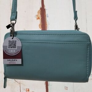 MUNDI Women's Aqua Crossbody Purse